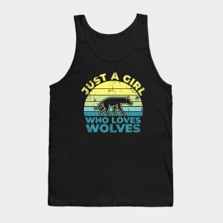 Just A Girl Who Loves Wolves for Wolf Lovers Gift Tank Top